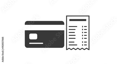 Credit card with shopping receipt.