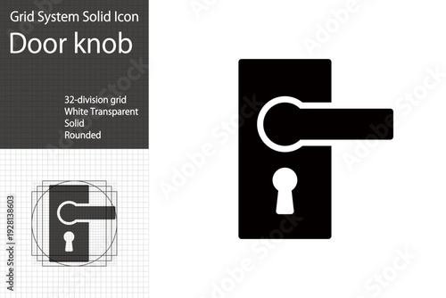 Door knob icon. Keyhole and lock icon