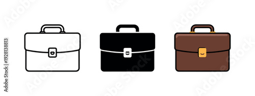 Building relationships illustrated by a closed briefcase with handle and front latch captured as one clear form, same shape