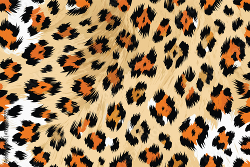 Wildlife animal skin pattern fur camouflage seamless texture background illustration