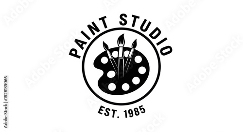 Paint Studio Est 1985 Logo Design.