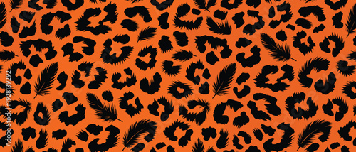 Wildlife animal skin pattern fur camouflage seamless illustration on animal spotted texture background