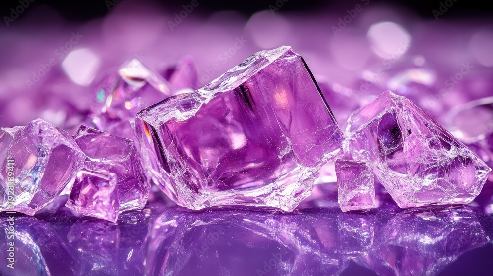 Fototapeta premium Close-up of multifaceted purple crystals
