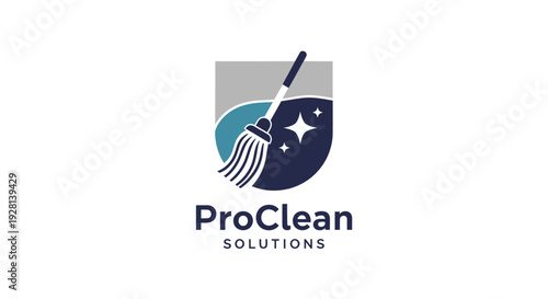 ProClean Solutions logo with a mop and sparkling clean effect.