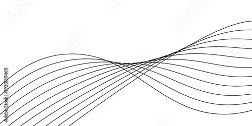 Abstract vector background with black wavy lines.  black wavy lines on white background EPS10.