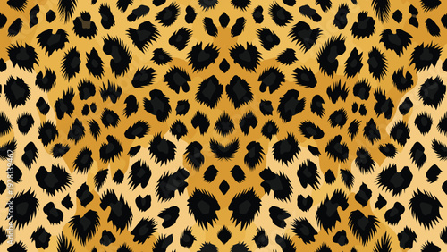 Animal wildlife skin pattern fur camouflage illustration featuring leopard jaguar spots and wild textures from a close-up viewpoint