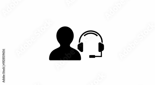 Customer service representative with headset.