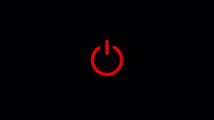 abstract power button icon animation. start turn on off button animation. switch power reset button symbol in transparent background in 4k animation with alpha channel