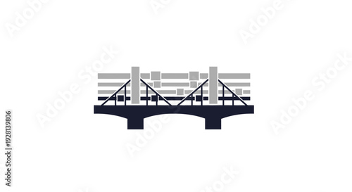 Detailed illustration of a bridge structure.