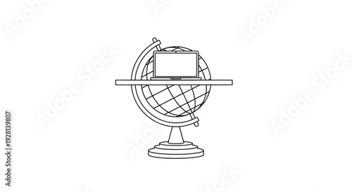 Detailed illustration of a terrestrial globe.