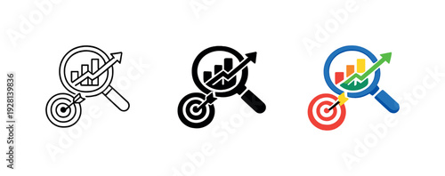 Strategic outlook scene showing a compact demand forecasting emblem with clear growth cues and analytical structure for business