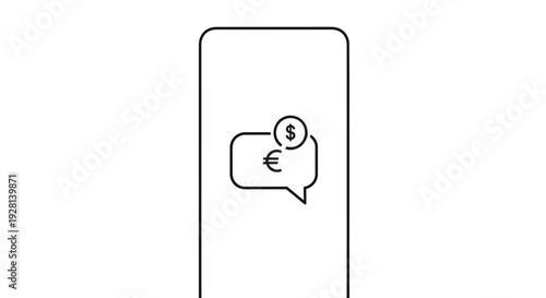 Digital chat money exchange icon.