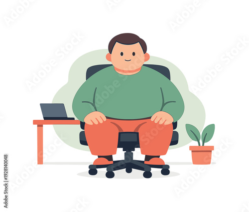 Nearby person finishes adjusting a desk chair, sits briefly, posture settled, calm pause before work. | desk chair, adjusting