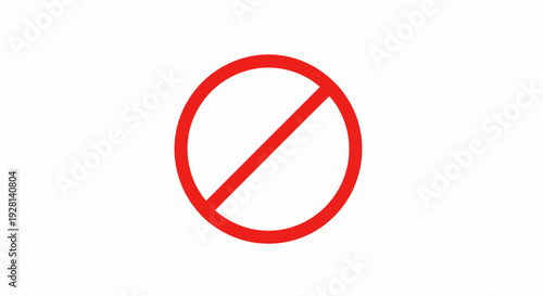 Prohibited Sign Icon – Red No Symbol Warning Ban Restriction Circle