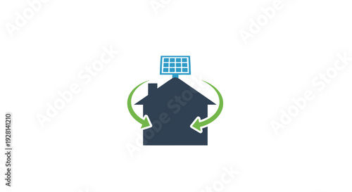 Eco friendly house with solar panel.