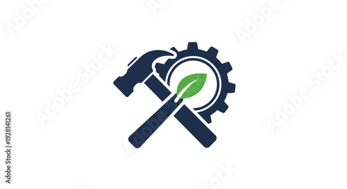 Eco friendly tools with green leaf.