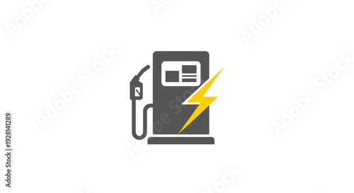 Electric Car Charging Station Icon Illustration.