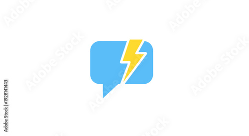 Electric Shock Speech Bubble Icon.