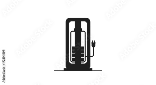 Electric Vehicle Charging Station Silhouette.