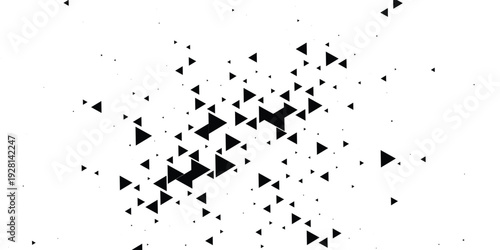 Seamless halftone triangle pattern. Random vector noise texture