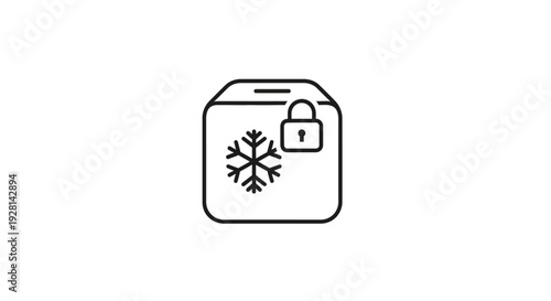 Frozen food storage container icon.