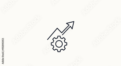 Gear with arrow pointing up growth.