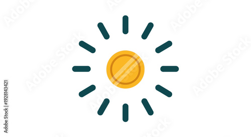 Golden Coin with Green Radiating Lines.