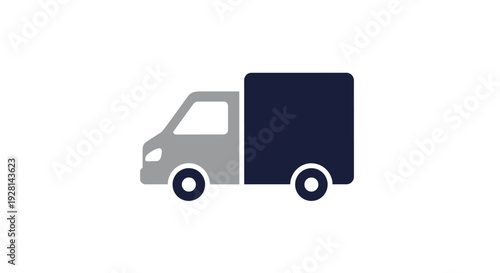 Gray Delivery Truck with Dark Container.