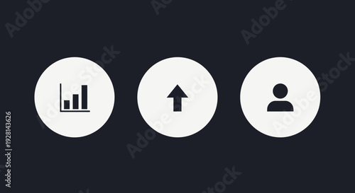 Graph Icon Arrow User Profile Symbol.