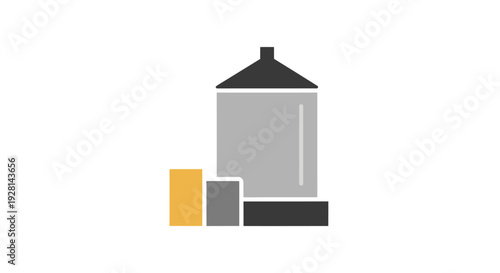 Gray Tower with Black Roof Icon.