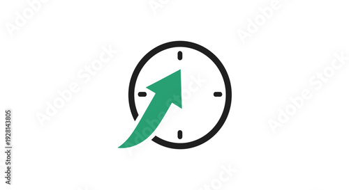 Green Arrow Clock Symbol Progress Indicator.