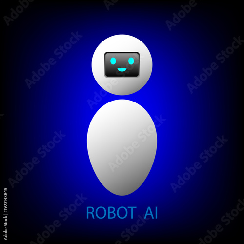 Artificial intelligence and Robotics. Chat Bot icon. Virtual smart assistant Bot sign design. Smiling robot face. Vector illustration