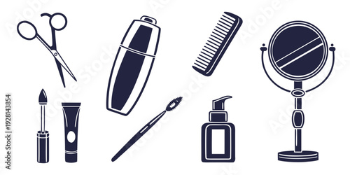 A variety of tools and instruments for crafting and personal care Vector