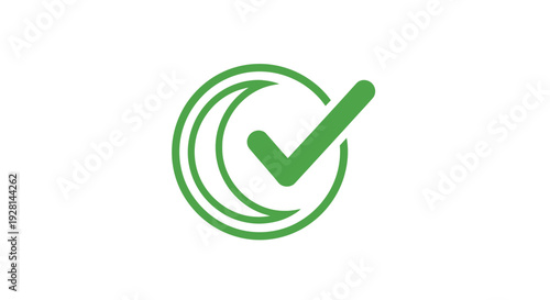 Green checkmark symbol icon sign.