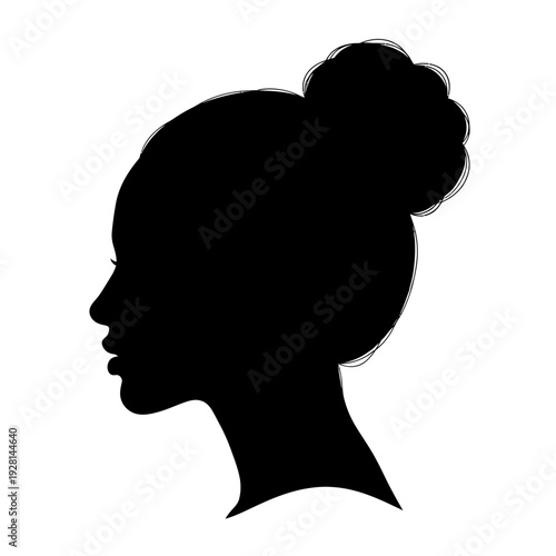 Elegant Silhouette of a Woman with a Stylish Hair Bun.