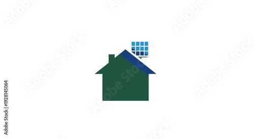 Green House with Solar Panels on Roof.