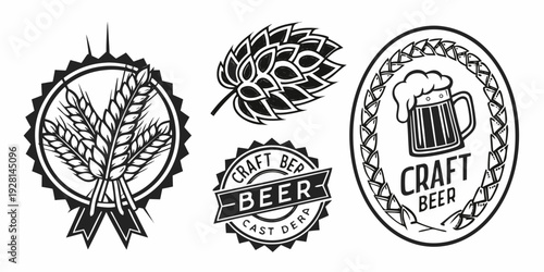 A collection of intricate and detailed botanical illustrations showcasing various leaf patterns and designs. Vector