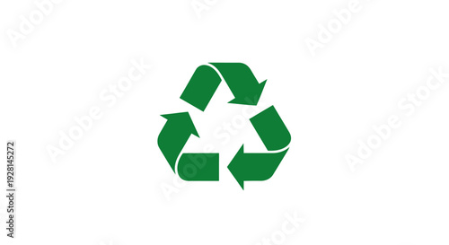 Green Recycling Symbol Icon Logo Emblem.
