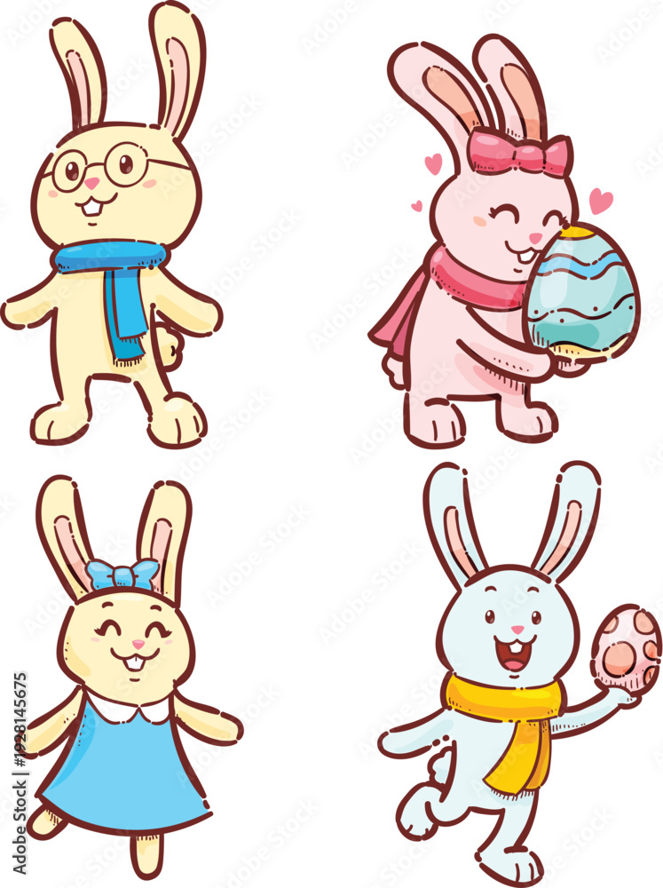Fototapeta premium Vector illustration of a jumping hare for nature design vector
