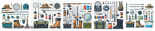 Vector of fisherman accessories