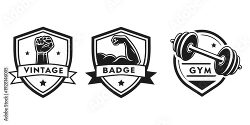 Three distinct vintage, basile, and cta logos displayed side by side Vector