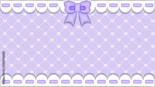 ぷくぷくレースがかかったハート格子紫