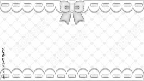 ぷくぷくレースがかかったハート格子白