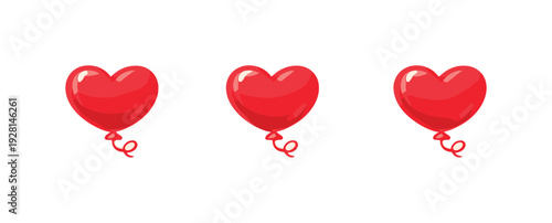 Lighthearted mood metaphor symbolized by a floating heart balloon with short string forming a cohesive emblem, smooth rounded
