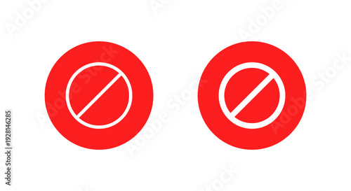No symbol icon in red circle. Prohibition warning sign. Forbidden and not allowed concept