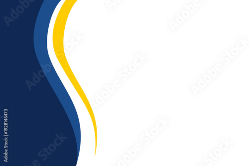 Modern blue and yellow geometric border with rectangular accents. Clean professional frame design ideal for corporate certificates, business flyers, and formal documents.