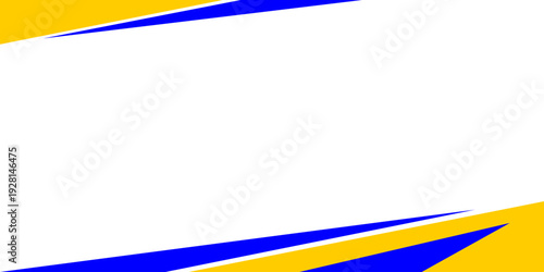 Dynamic abstract background featuring blue and yellow curved swoosh shapes on a white base. Professional and energetic design ideal for sports, business, or web headers.
