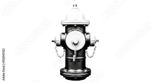 Fire Hydrant with Halftone Texture Effect