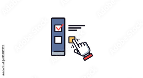 Hand Clicking Checkbox on Digital Form.