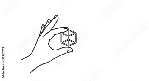 Hand holding a dodecahedron geometric shape.